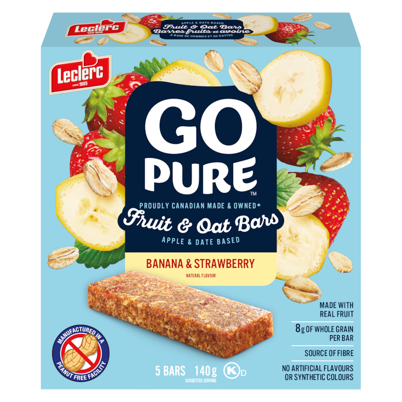Go Pure Fruit and Oat Bars, Banana and Strawberry