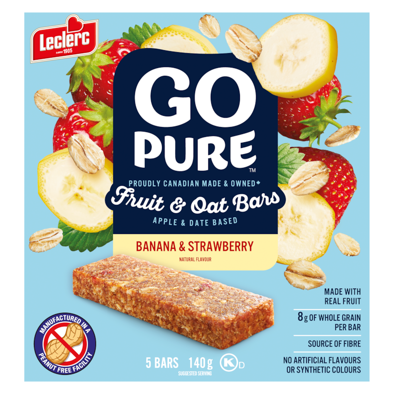 Go Pure Fruit and Oat Bars, Banana and Strawberry