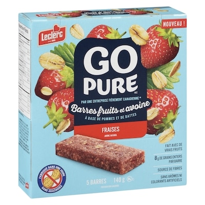 Barres aux fruits et à l'avoine fraise Go Pure