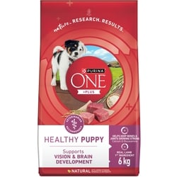Purina ONE +Plus Healthy Puppy Formula Lamb, Dry Puppy Food 6 kg, $0.58/100g