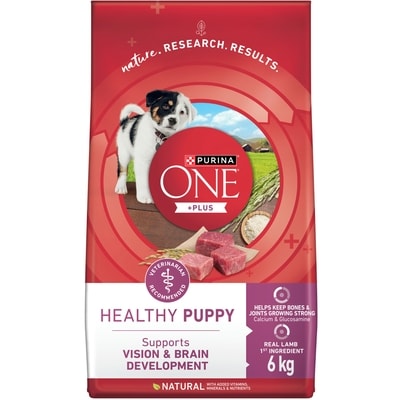 Purina ONE +Plus Healthy Puppy Formula Lamb, Dry Puppy Food 6 kg, $0.58/100g