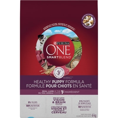 Purina ONE +Plus Formule pour Chiots Agneau, Nourriture Sèche pour Chiens 6 kg 6 kg, 0,58 $/100g