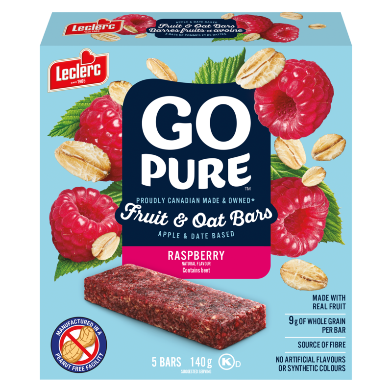 Go Pure Fruit and Oat Bars, Raspberry