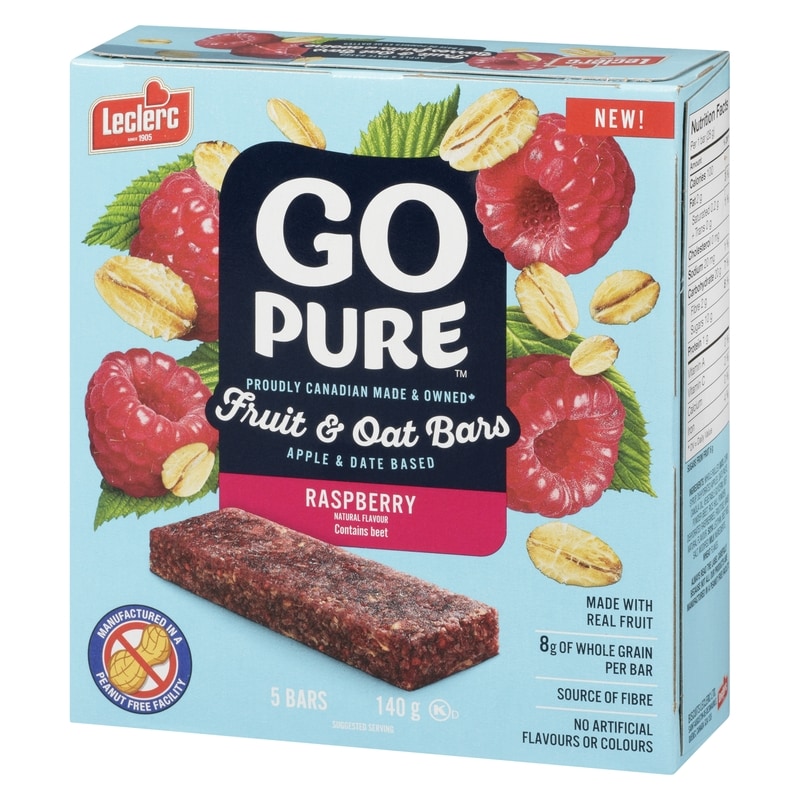 Go Pure Fruit and Oat Bars, Raspberry