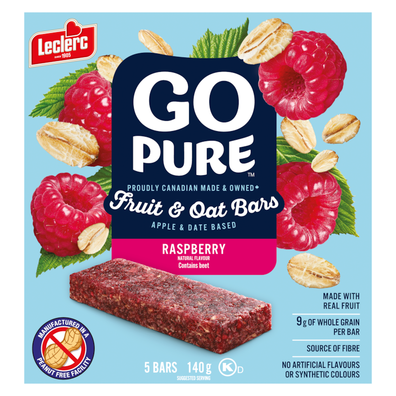 Go Pure Fruit and Oat Bars, Raspberry