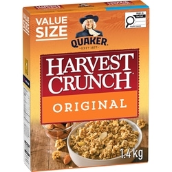 Quaker Harvest Crunch Original Granola Cereal 1.4 kg, $1.00/100g