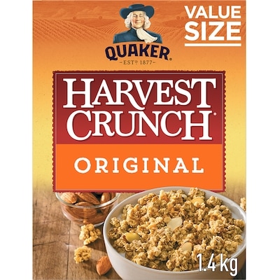 Quaker Harvest Crunch Original Granola Cereal 1.4 kg, $1.00/100g