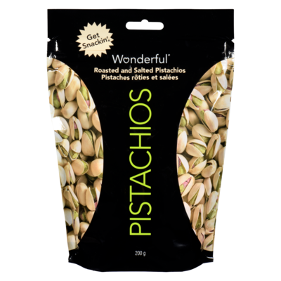 Wonderful Roasted & Salted Pistachios 200 g, $4.00/100g