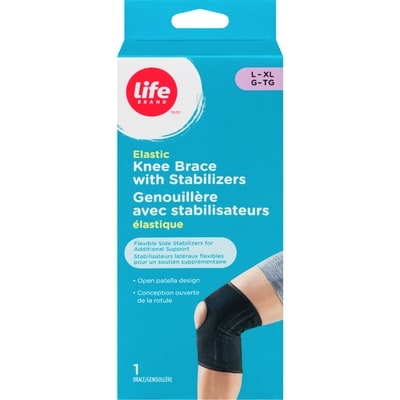 Life Attelle élastique de genou avec stabilisateurs, grand à très grand, 1 par paquet 1 ea, 18,99 $/1ch