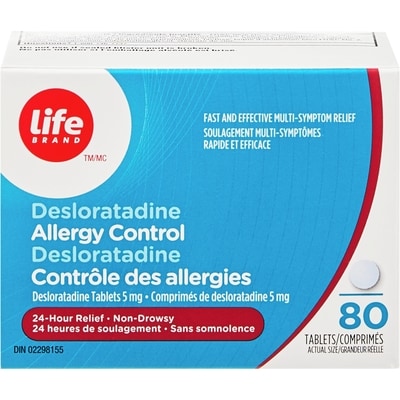 Life Brand Desloratadine Allergy Control 5 mg 80 Tablets 80 ea, $0.52/1ea