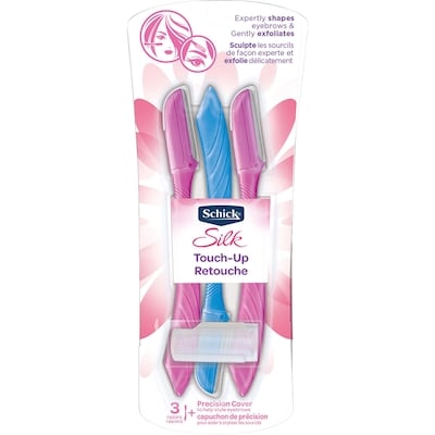 Schick Taille-sourcils et rasoir exfoliant pour le visage Silk Touch Up de Schick, 3u 3 ea, 3,16 $/1ch