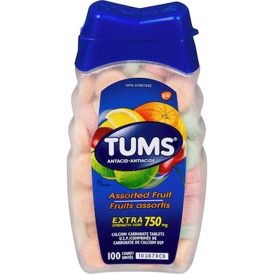 Tums Extra 750 Assorted Fruit     100 ea, $0.07/1ea