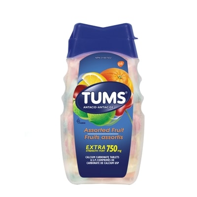 Tums Extra 750 Fruits Assortis 100 ea, 0,07 $/1ch