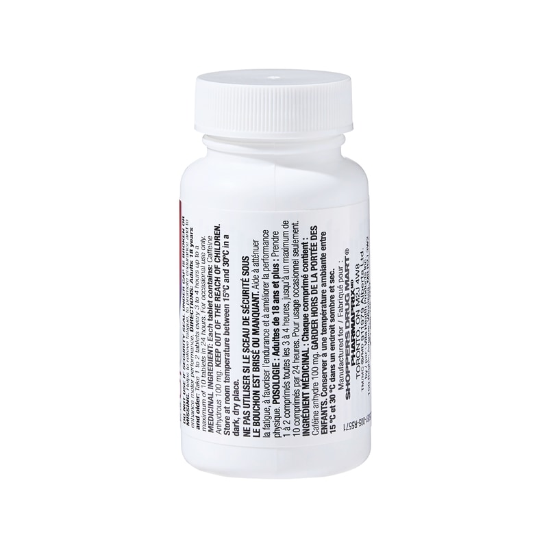 Regular Strength Caffeine 100 mg 100 Tablets