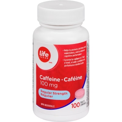 Life Comprimés de caféine régulier, 100 mg 100 ea, 0,11 $/1ch