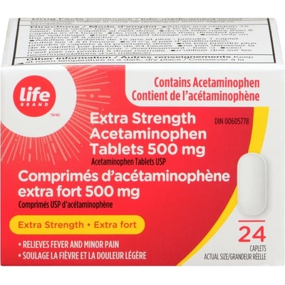 Life Brand Acetaminophen Extra Strength 500Mg 24 ea, $0.23/1ea