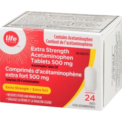 Acétaminophène, extra fort, 500 mg
