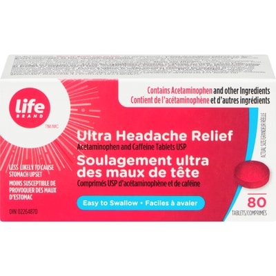 Life Acétaminophène, Soulagement Des Maux De Tête Ultra 80 ea, 0,18 $/1ch