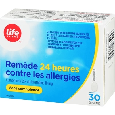 Remède contre les allergies, loratadine, 30 comprimés
