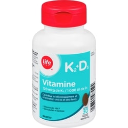 Life LB VIT K2/D3 120MCG/1000UI 30 ea, 0,27 $/1ch