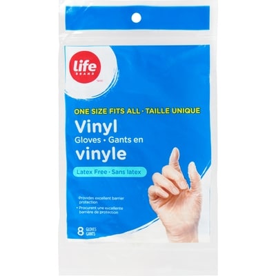 Life Gants en vinyle, 8 gants 8 ea, 0,41 $/1ch