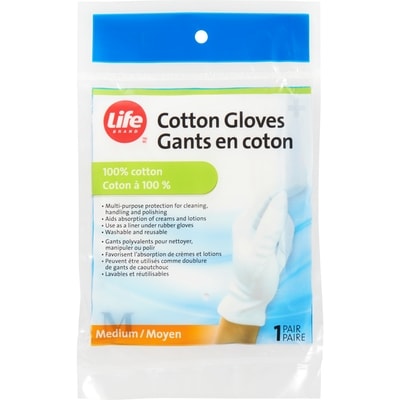 Life Gants en coton, moyen, 1 paire 1 ea, 3,29 $/1ch