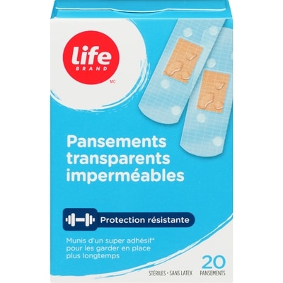 Life Pansement imperméable transparent, 20 par paquet 20 ea, 0,30 $/1ch