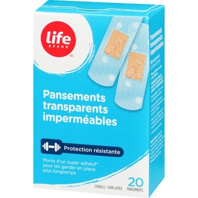Pansement imperméable transparent, 20 par paquet