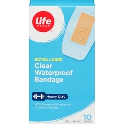 Life Brand Extra Large Clear Waterproof Bandage, 10 Pack 10 ea, $0.65/1ea