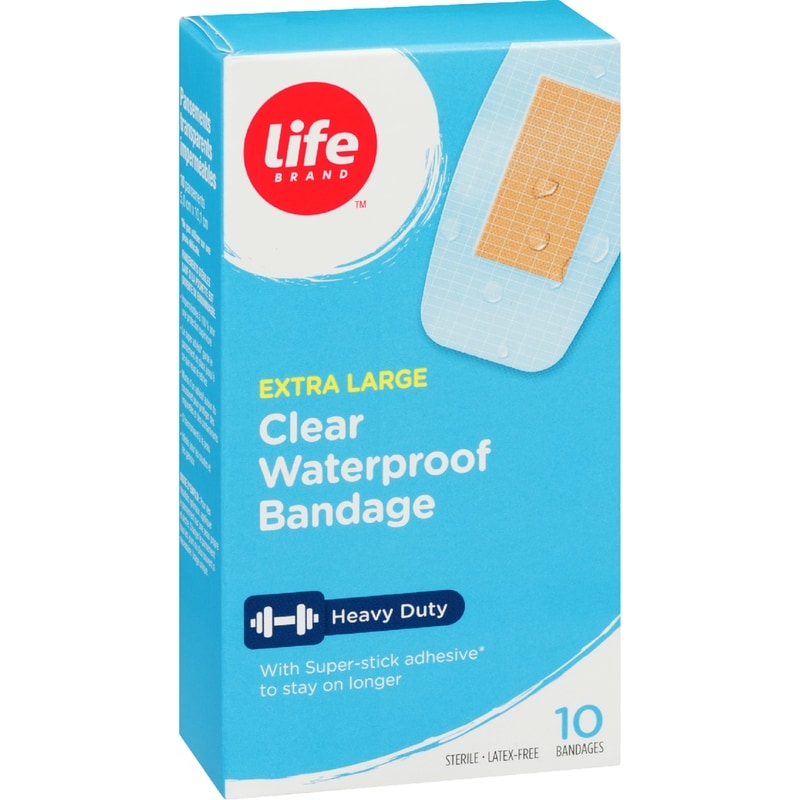 Extra Large Clear Waterproof Bandage, 10 Pack