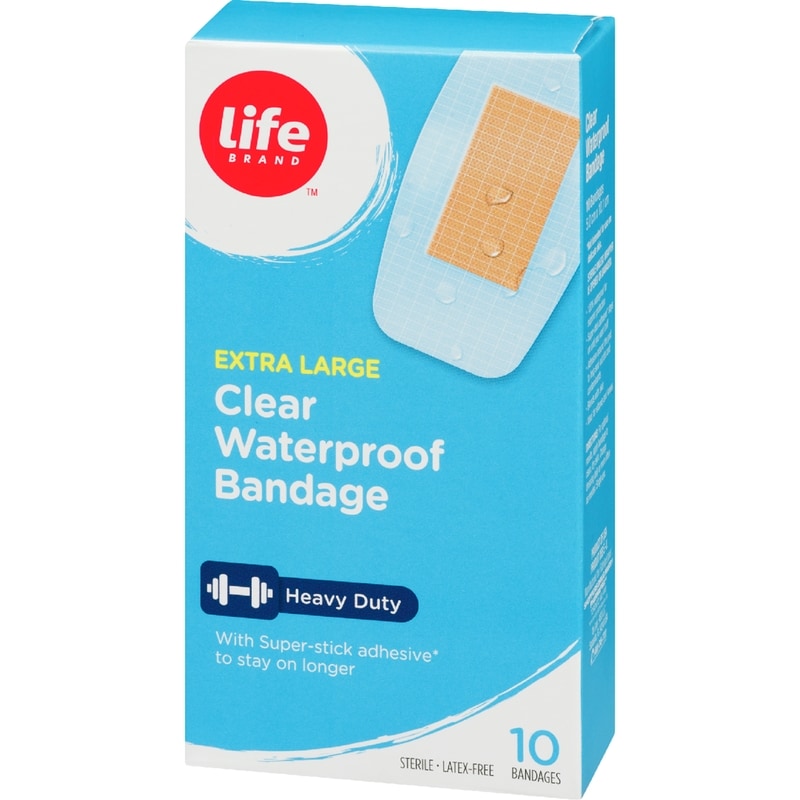 Extra Large Clear Waterproof Bandage, 10 Pack