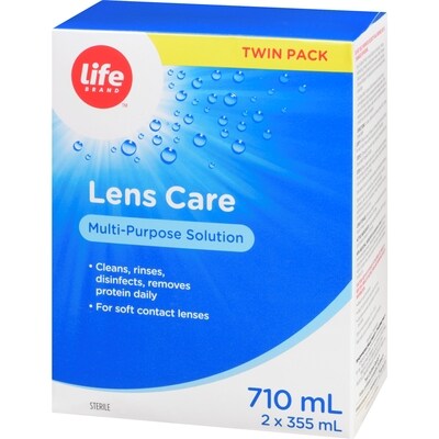 Life Brand Multipurpose Lens Care Solution 2 Pack - 1 ea