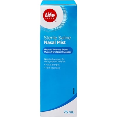 Life Brand Sterile Saline Nasal Mist  75 ml, $12.65/100ml