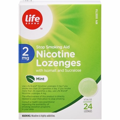 Life Lot de 24 pastilles de nicotine à 2 mg à saveur de menthe 24 ea, 0,67 $/1ch