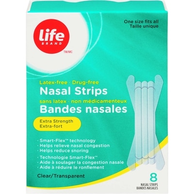 Life Brand Nasal Strips Extra Strength Clear 8 ea, $0.81/1ea