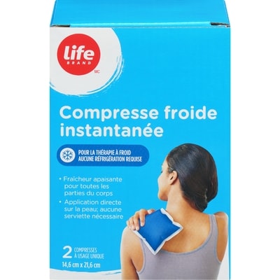 Life Compresse froide instantanée, 2 compresses à usage unique 1 ea, 9,49 $/1ch