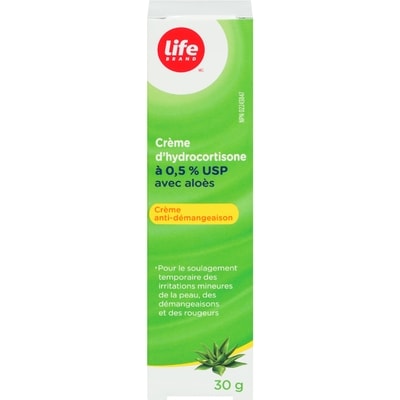 Life Crème dʼhydrocortisone à 0,5 %, aloès 30 g, 26,63 $/100g