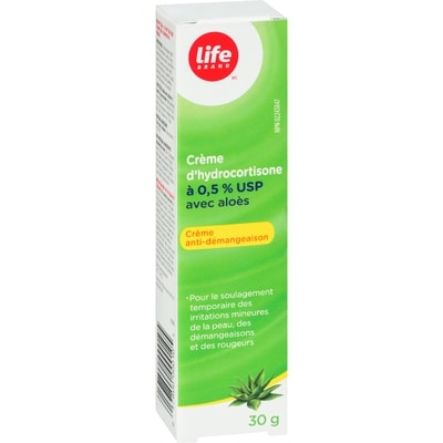 Crème dʼhydrocortisone à 0,5 %, aloès