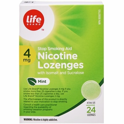 Life Lot de 24 pastilles de nicotine à 4 mg à saveur de menthe 24 ea, 0,67 $/1ch