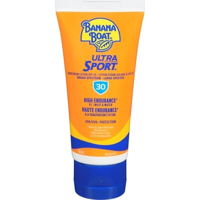 Banana Boat Lotion écran solaire Ultra SportMC à FPS 30, format voyage 90 ml, 9,43 $/100ml