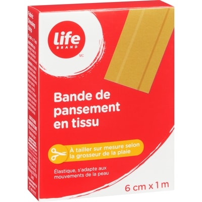 Bande pour pansement en tissu, 6 cm x 1 m, 1 par paquet