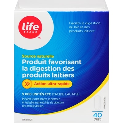 Life Produit favorisant la digestion des produits laitiers actions ultra-rapide 40 ea, 0,47 $/1ch