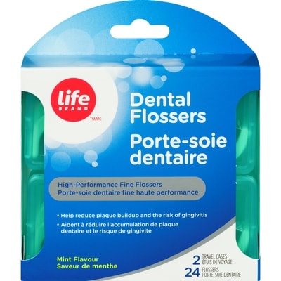 Life Brand Dental Flossers, Mint Flavour, 2 Travel Cases and 24 Flossers 2 ea, $2.65/1ea