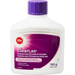 Life Brand ClearLax Polyethylene Glycol 3350 Powder for Oral Solution 765 g 765 g, $3.14/100g