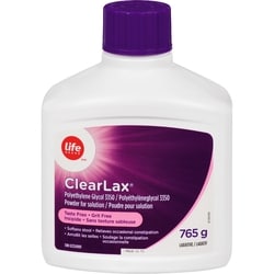 Life Poudre ClearLax pour solution orale de polyéthylène glycol 3350, 765 g 765 g, 3,14 $/100g