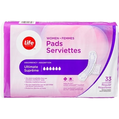 Life Brand Regular Ultimate Absorbency Pads 33 Pack 33 ea, $0.51/1ea