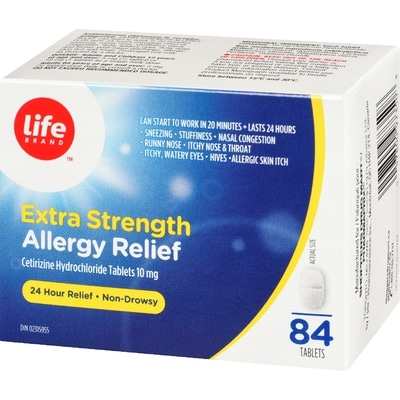 Extra Strength Allergy Relief Cetirizine Hydrochloride Tablets