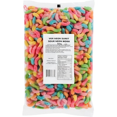 Mondoux Bonbons gélifiés acidulés en forme de vers 2.5 kg, 0,70 $/100g