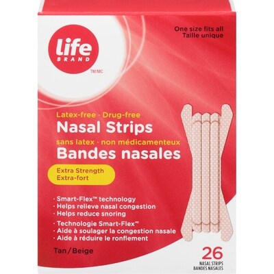 Life Bandelettes nasales, extra fort, chair 26 ea, 0,58 $/1ch