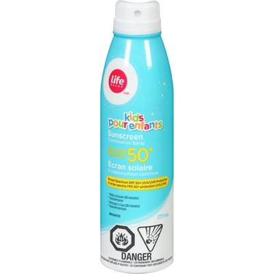 Life Brand Continuous Spray Sunscreen for Kids, SPF 50+ 177 ml, $5.65/100ml